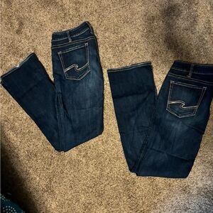 2 pairs of silvers bootcut jeans